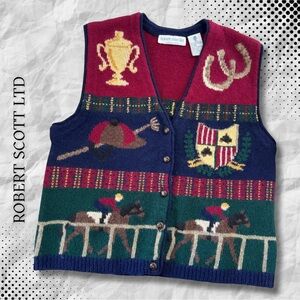 {Robert Scott Ltd.} Horse Race Theme WOOL Vest